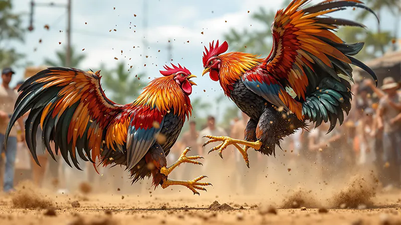 Gà chiến Chợ Lách chuẩn bị thi đấu, biểu tượng của văn hóa miền Tây.